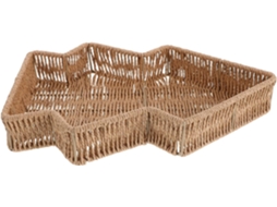 Cesta De Natal De Vime Com Árvore De Natal Artificial Para Sobremesas, Frutas E Petiscos. Organizador De Mesa Rústico Para Cozinha Gokoco
