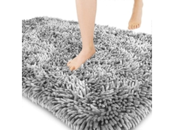 Tapete de Banheiro Anti derrapante Extra Espesso 60x90cm Cinza Claro com Marca