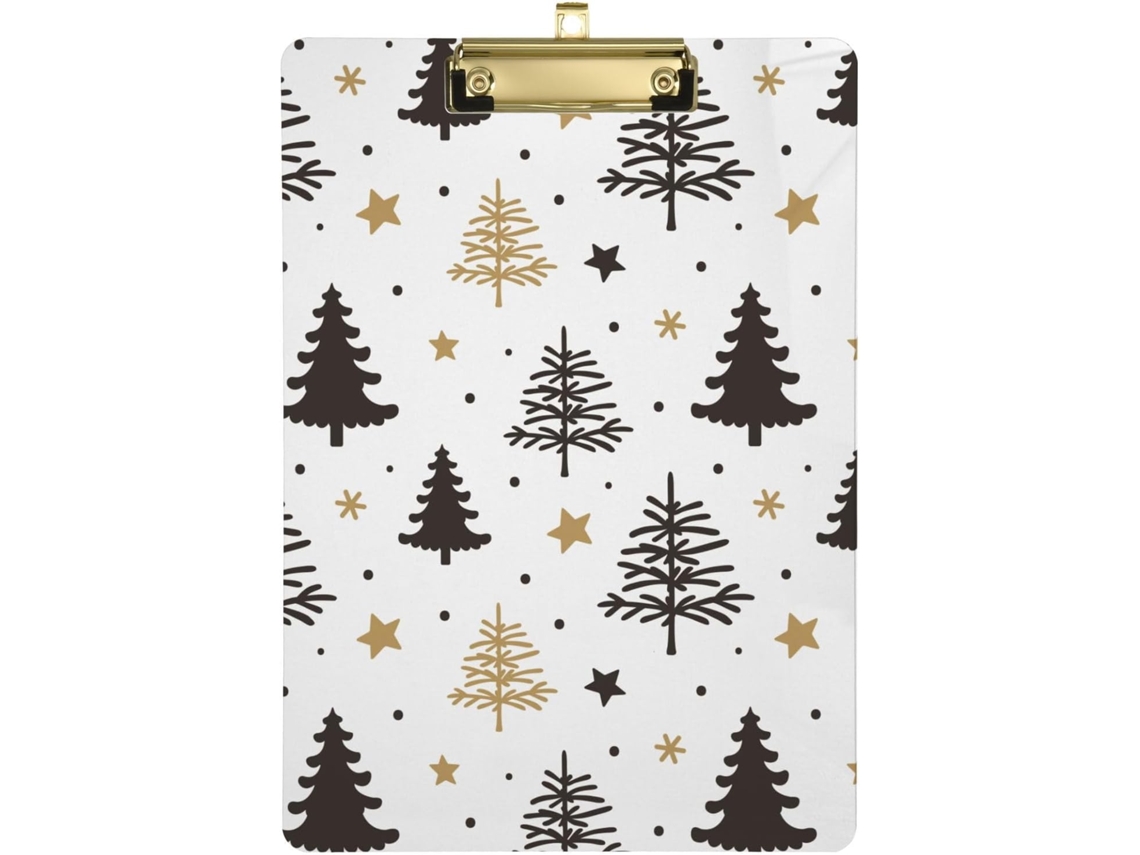 Prancheta Suspensa, Desenho de Árvore Natal, Preto e Branco 31,8 X 22,9 0,3 Cm Durável Resistente