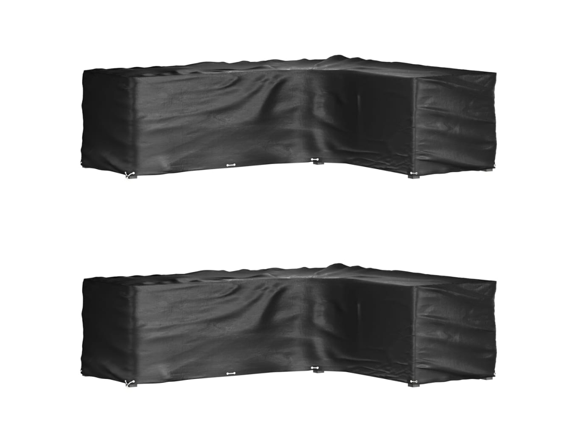 Vidaxl Capas P/ Mobília Jardim Forma De L 2 Pcs 16 Ilhós 260x210x80 Cm