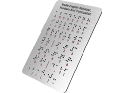 Braille Prancheta Com Números E Pontuação Em Aço Inoxidável Ferramenta Educacional Para Ensino De Sala De Aula Para Adultos