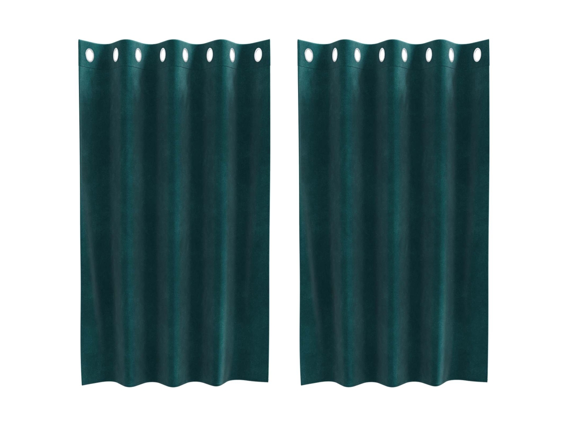 Maison Exclusive - Cortinas Opacas 2 Unid. Verde-escuro 140 X 140 Cm Veludo