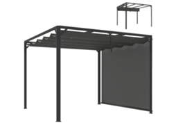 Pergola Aluminio 3x3m Laterais Retrateis Upf30 Cinza