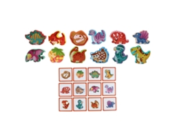 Primerox brinquedo Educativo de Contas de Madeira para Passagem de Fio Dinossauro Fruta para Crianças Pré escolares