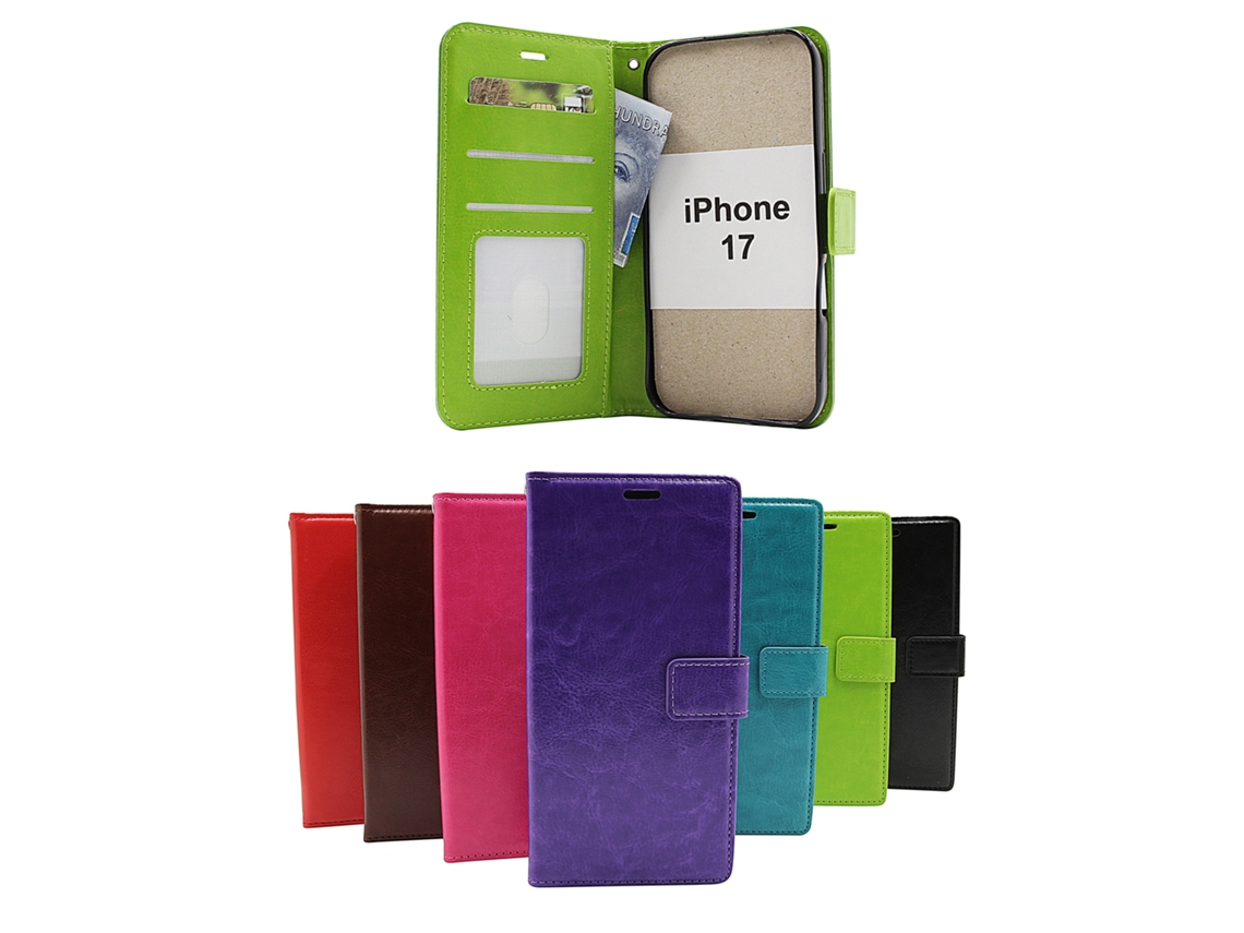 Capa Carteira Crazy Horse Para Iphone 17