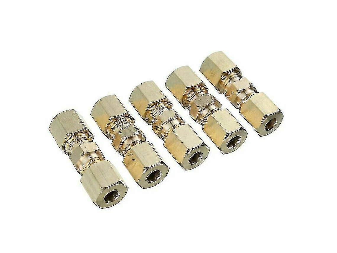 5 Peças Conector De Tubo De Travão Em Latão, União De Linha, 3/16 Polegadas