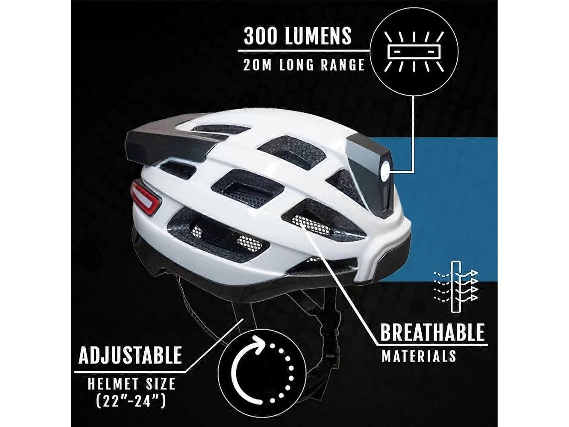 Capacete Inteligente Para Ciclismo, Unissex, Com Farol Dianteiro, Luz Traseira, Alerta De Emergência Sos E Fone De Ouvido Sem Fio. Bateria De Lít