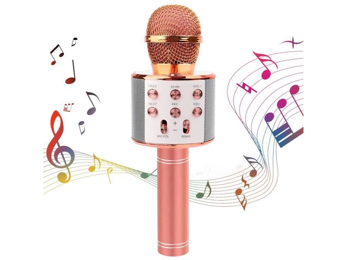 Microfone de karaokê sem fio, microfone Bluetooth portátil para crianças e adultos cantando em smartphones, tablets, Android e iOS.