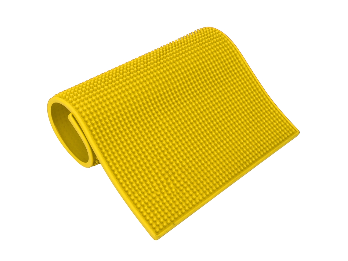 2026 tapete Antiderrapante para Ferramentas de Cabeleireiro Armazenamento de Lâminas e Pentes Barbearia Salão Silicone Resistente Ao Calor Amarelo