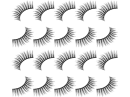 Presilhas de cabelo em fibra natural Preta, estilo clássico para mulheres, 10 pares, fáceis de aplicar.