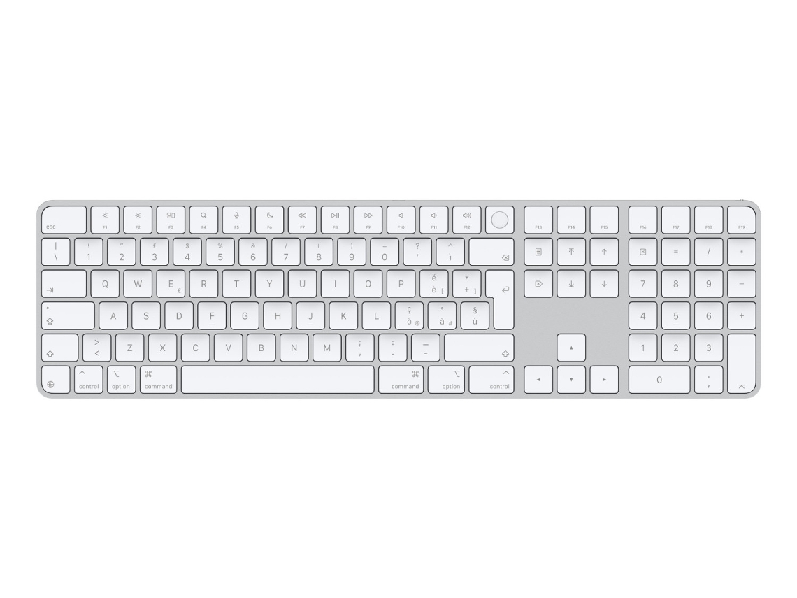 Teclado Universal Magic USB Bluetooth Qwerty Italiano Branco Apple