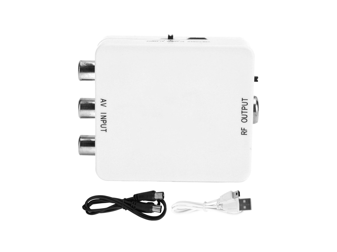 Conversor Av Para Rf Adaptador De Sinal De Áudio E Vídeo Mini 1080p Para Tv Dvd Vhs 61.25mhz 67.25mhz