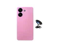 Kit Suporte Magnético Capa Silicone Líquido Phonecare Para Xiaomi Redmi A7 - Rosa