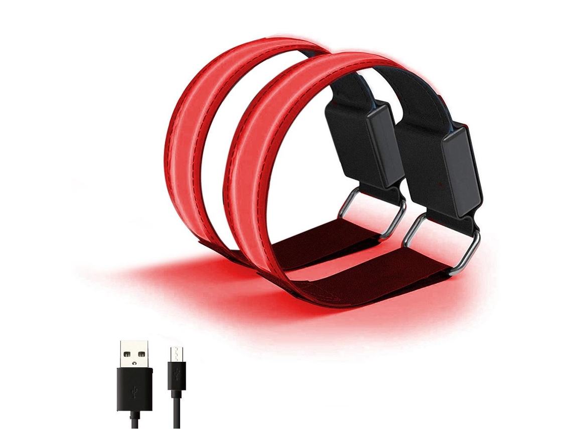 2026rebe-2 Peças De Pulseira Led Recarregável Usb Com Cinta Reflexiva Ajustável Para Corrida, Ciclismo E Esportes Ao Ar Livre