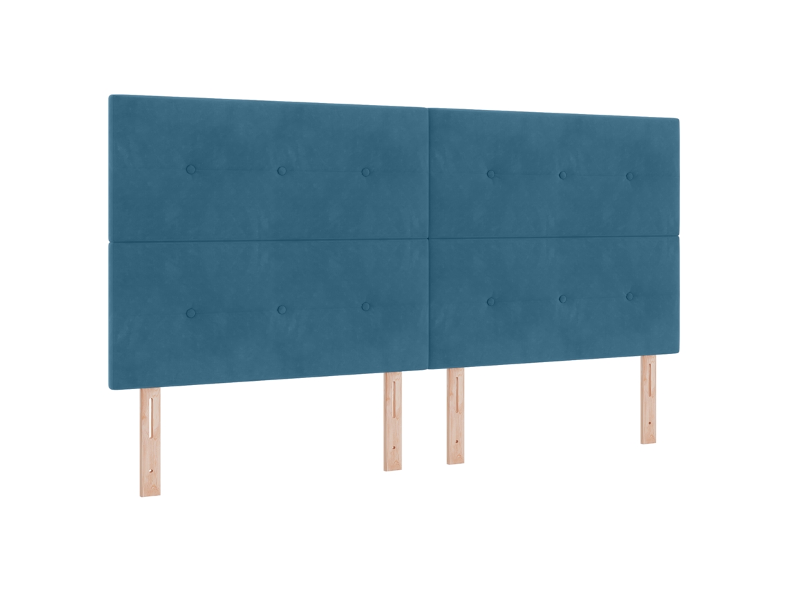 Conjunto 1 Cabeceira Estofada Vidaxl Azul Veludo (200 Cm)
