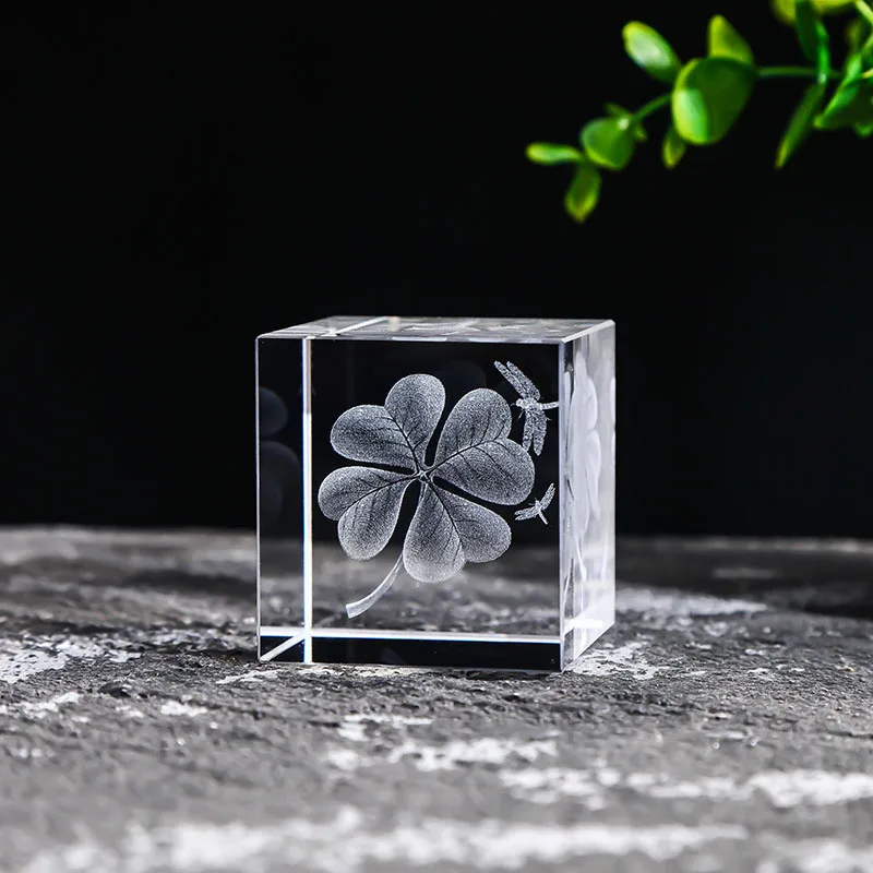 Cubo de Cristal Quadrado de 40mm para Joias, com Prisma de Vidro Gravado a Laser em 3d MDUG (estilo 6 40mm)