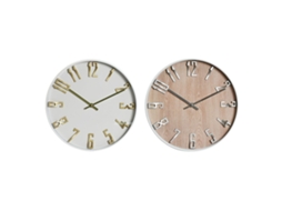 Relógio de Parede Home Esprit Branco Dourado Prata PVC 30 x 4 x 30 cm (2 Unidades)