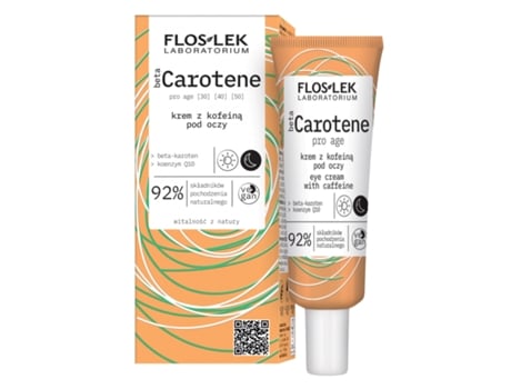 Flos Lek Beta Carotene Caffeine Eye Cream, Revitalizing Formula, 30ml Floslek