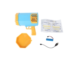 Omni-máquina De Bolhas Elétrica Portátil, Criadora De Bolhas Para Crianças, Brinquedo Ao Ar Livre, 88 Furos, Azul Amarelo