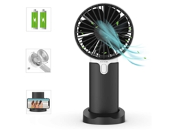 Miniventilador Portátil Portátil, Ventilador De Mesa Usb Com Bateria Recarregável 2400mah, Ventilador De Mesa De Cooling Externo Yizhood (preto)