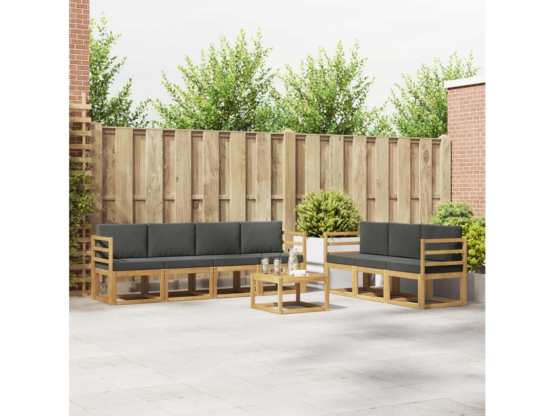 Vidaxl Conjunto De Sofás Para Exterior 7 Pcs