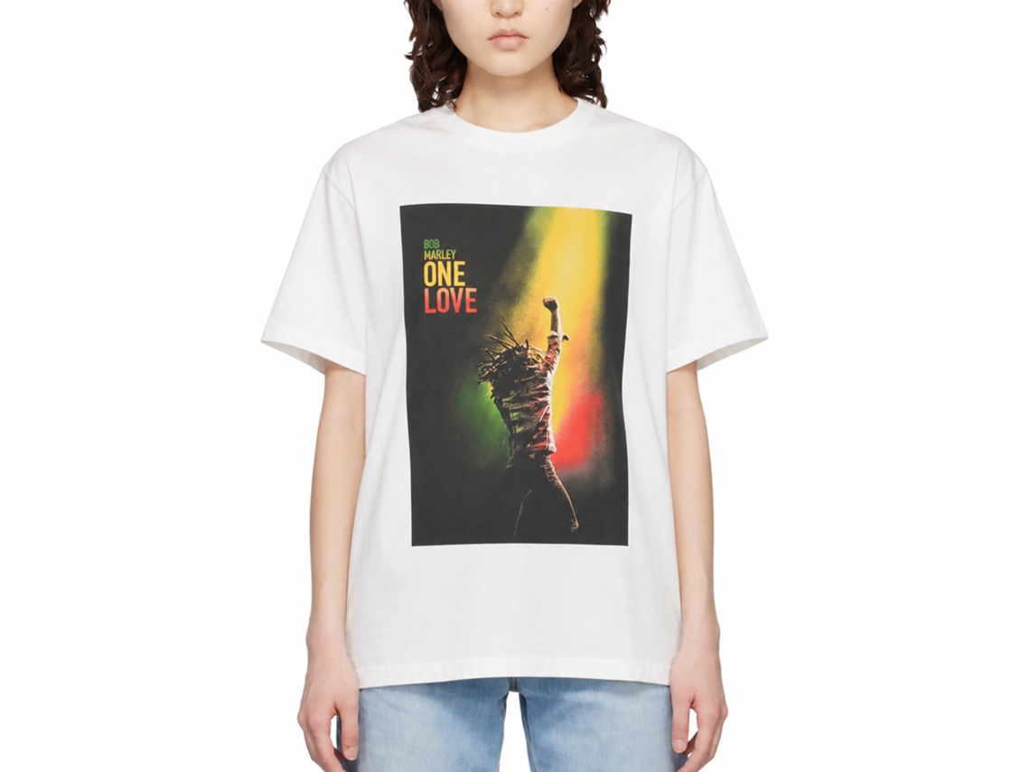 Bob Marley One Love Movie Poster T-shirt White Classic Unisex Adults Size:xxl