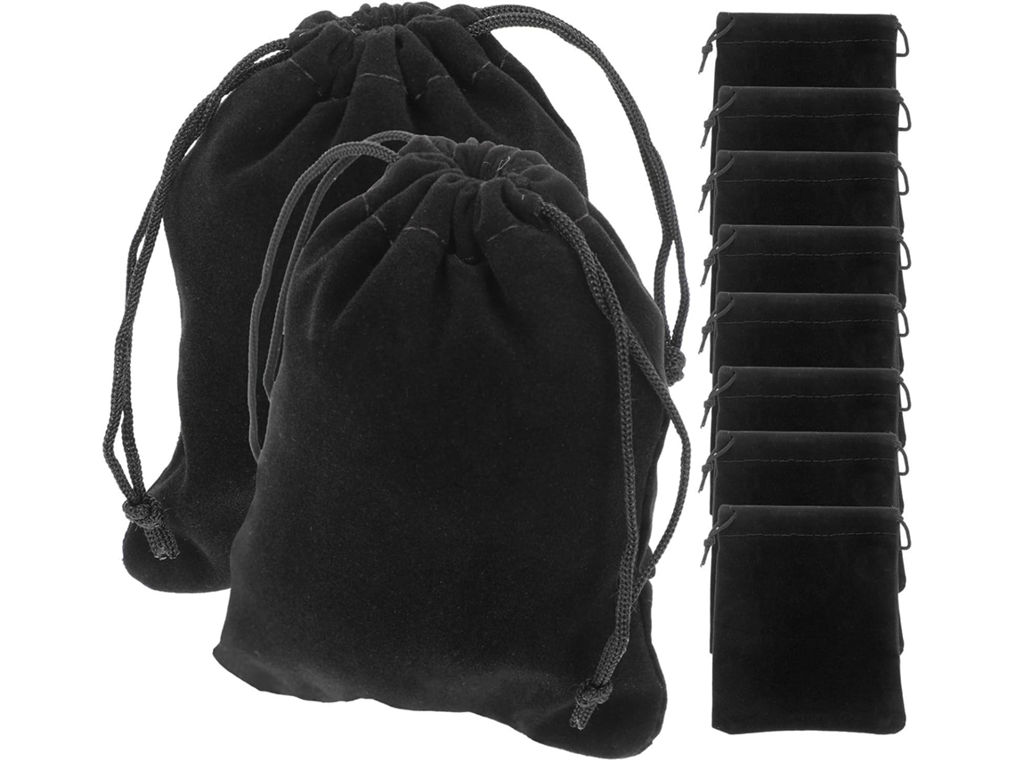 Solustre Saquinhos De Veludo Preto, Leves E Compactos, Pacote Com 10 Unidades, Com Cordão, Feitos De Felpa Para Guardar