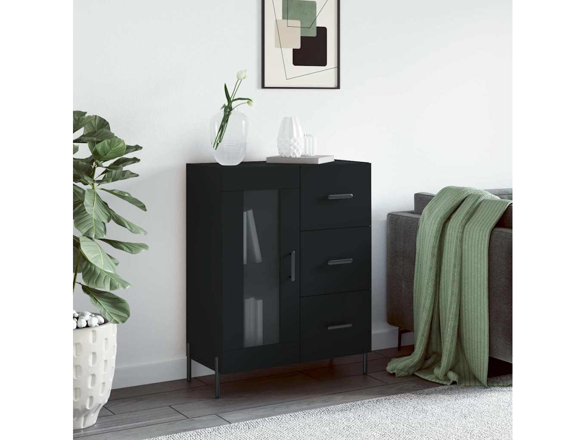 Vidaxl Aparador 69,5x34x90 Cm Derivados De Madeira Preto