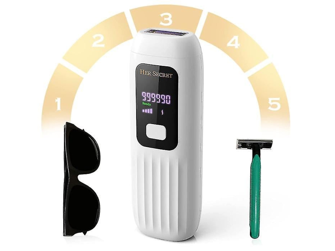 Dispositivo de Depilação Ipl Depilação a Laser Permanente em Casa Portátil com 999.990 Flashes Branco AUJEZON