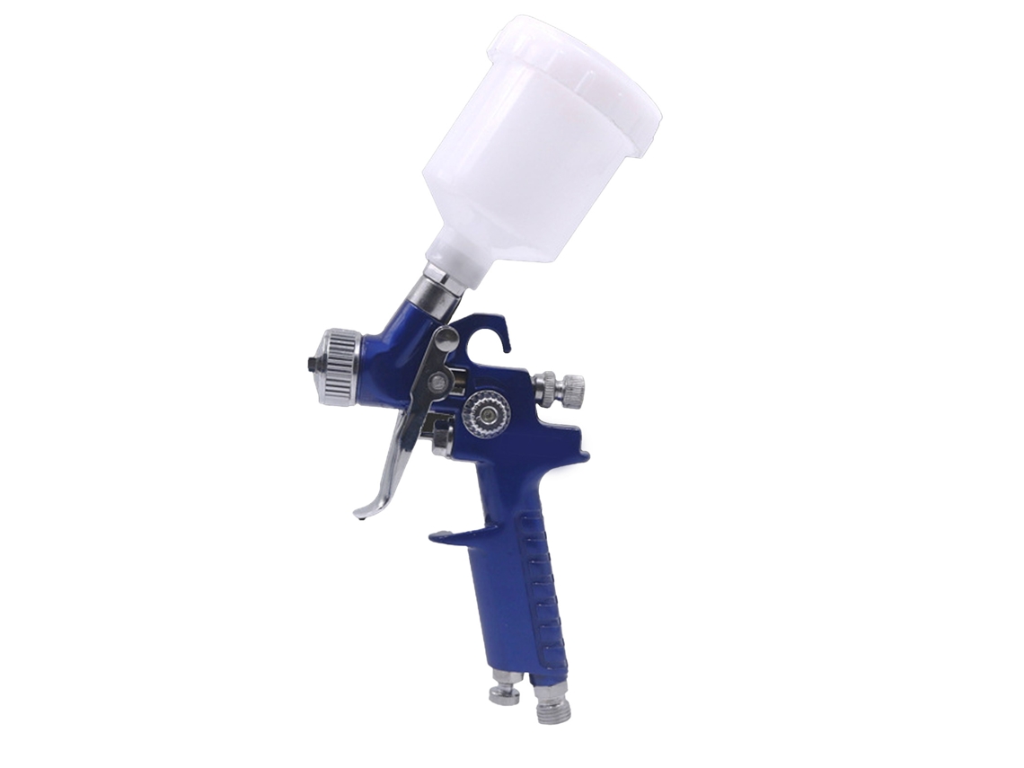 Pistola Pneumática De Tinta Spray Com Garrafa Transparente Para Pintura De Carros E Móveis