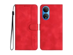 Capa Para Celular For Honor X7 4g/play 30 Plus Com Estampa De Coração E Toque De Couro.