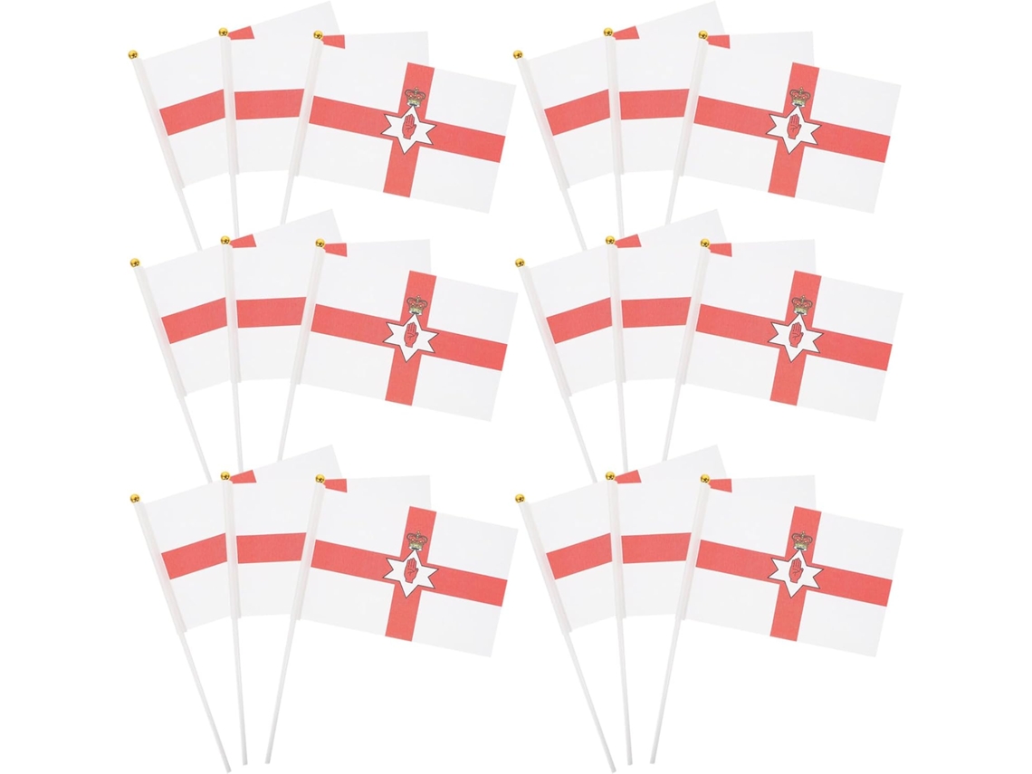 Kichouse Kit de 50 Bandeiras Nacionais da Irlanda do Norte, em Poliéster e com Design, Ideais para Decoração de Jardim CHABERLU