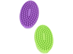 Conjunto De 2 Escovas Silicone Para Banho Bebê Valiclud, Cabo Confortável, Limpeza Do Couro Cabeludo, Multiuso