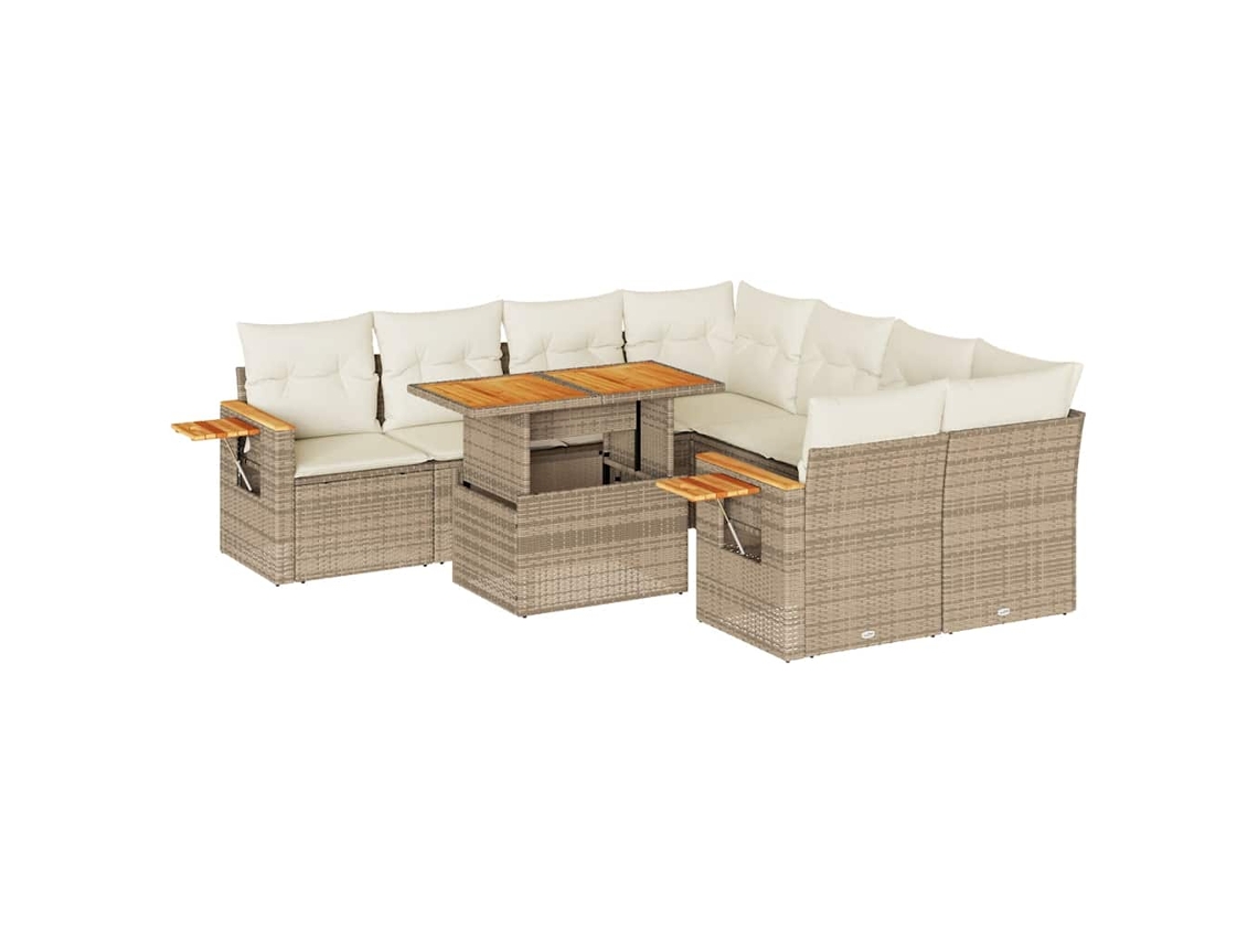 Garden Sofa Set, Garden Sofa Sets Vidaxl Bege Rattan / Vime (n/a)