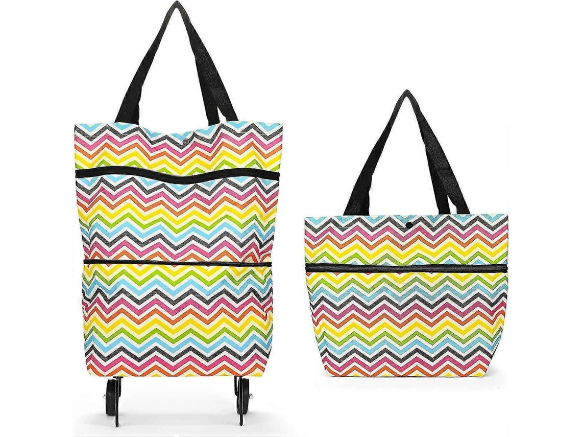 2 em 1 Carrinho Home Tote Saco de Compras Impermeável Capacidade Dobrável 15kg GOKOCO (colorido)