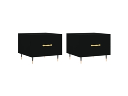 Conjunto de Mesas de Centro 2 Pcs Madeira Processada Preto MAISON EXCLUSIVE (50x50x40 cm)