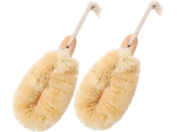 Conjunto De 2 Escovas Sisal Secas Para Banho, Esfoliantes Corporais, Com Cabos Ergonômicos, Tamanhos Grande E Pequeno