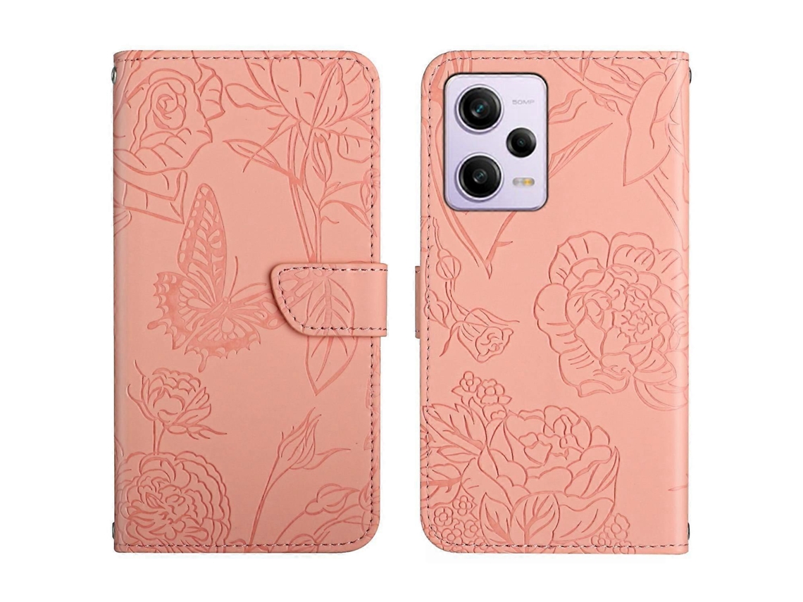 Capa De Celular Flip Em Couro Sintético Com Textura De Borboleta E Toque Suave Para Xiaomi Redmi Note 12 Pro+ China/note 12 Explorer Ht03
