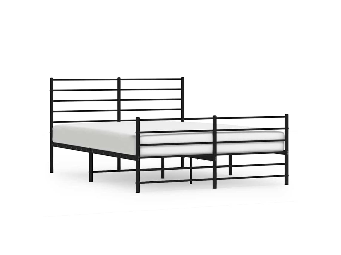 Estrutura de Cama com Cabeceira e Pés Metal Preto MAISON EXCLUSIVE 140x190 cm