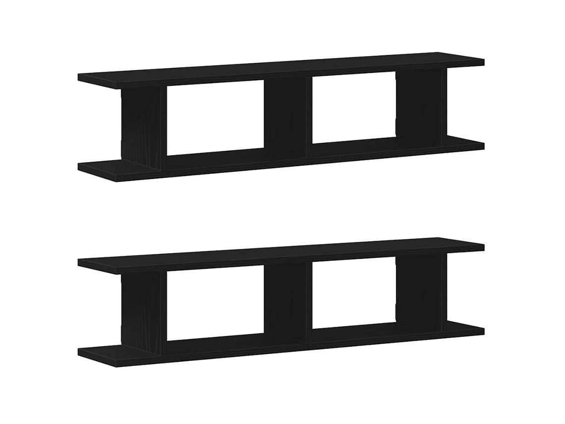 Wall Shelf, Wall Shelves Vidaxl Preto Madeira Processada (90 X 18 X 20 Cm)