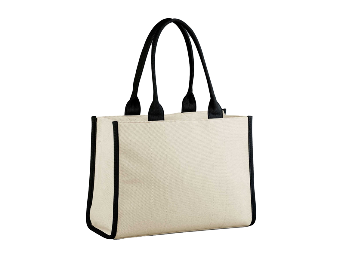 Bolsa Tote Quadra Puerto Tamanho M Natural/preto/ AQUAFORGE