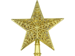 Rebe copa de Árbol de Navidad Estrella Hueca Dorada Decoración para Hogares Oficinas Centros Comerciales Talla Universal 20 Cm