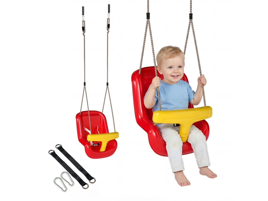 Baloiço Infantil com Corda Ajustável, Vermelho LAMAISON