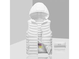 Chaqueta Sem Mangas Para Homem Com Capuz Removível De Cor Sólida Outono De 2023 M Blanco