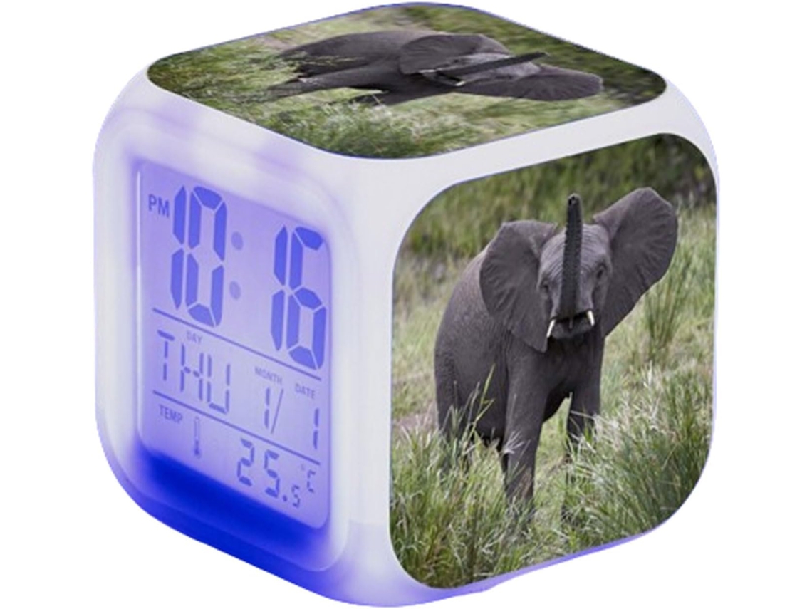 Despertador Digital Com Visor De Temperatura, Luz Noturna Led Grande, 7 Cores, Função Soneca, Relógio De Cabeceira Para