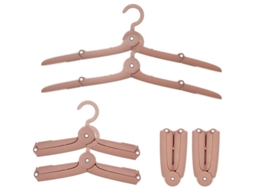 2026 gancho de Ropa Plegable Linjou 6 Piezas Plástico Rosa Resistente Al Viento Portátil para Viaje Campamento