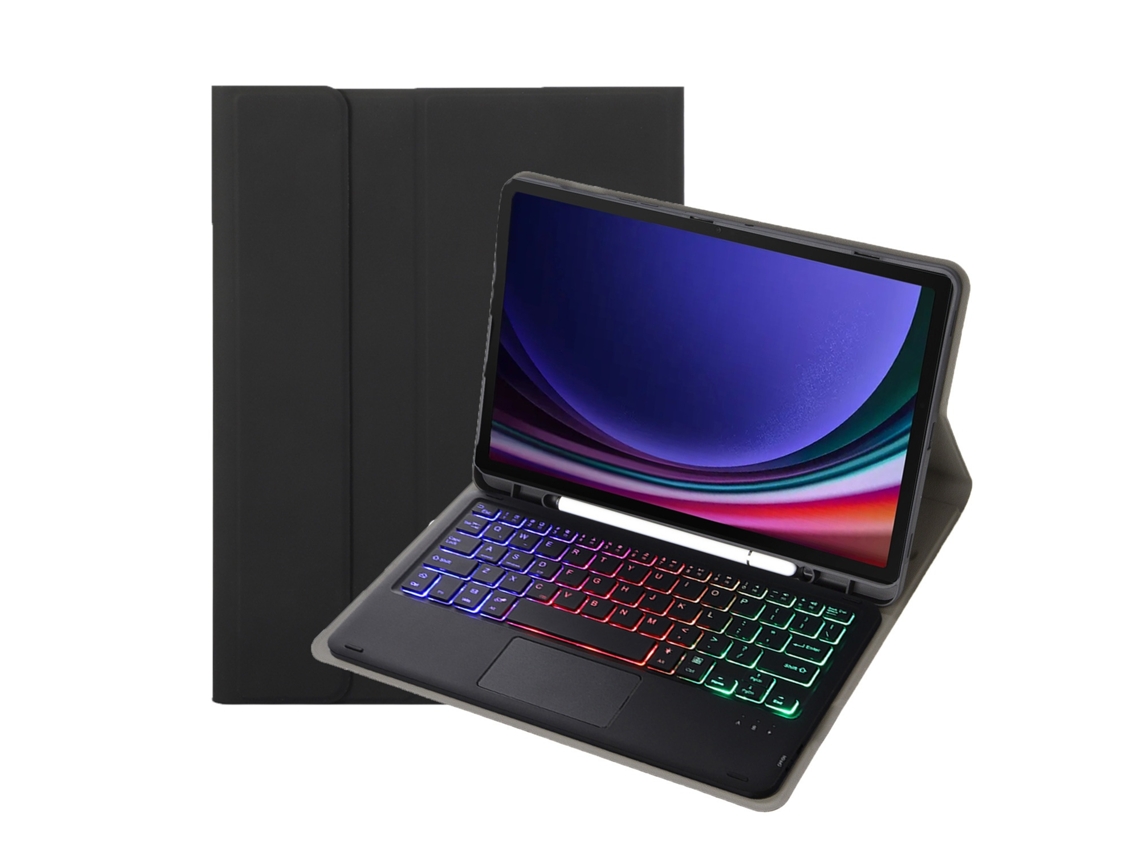 Lurelia Capa Com Teclado Bluetooth Para Ipad 9 10.2 Com Retroiluminação E Bandeja Para Canetas, Azul Celeste