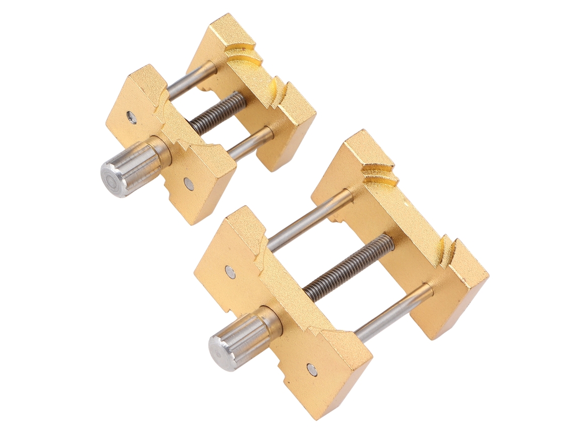 Conjunto de 2 suportes para relógios, ferramenta compacta para ajuste de mecanismo, ideal para relojoeiros amadores.