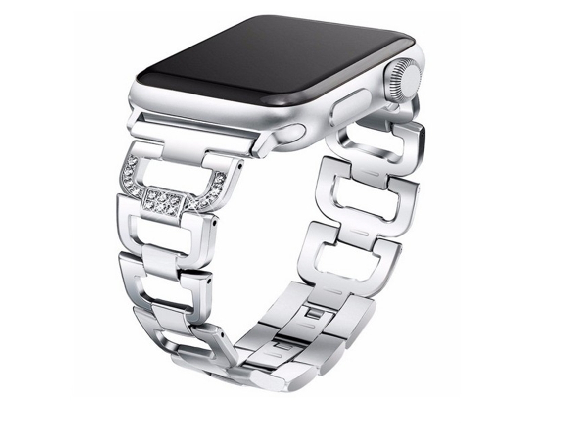 Pulseira De Relógio De Liga Com Strass Para Mulher Iwatch