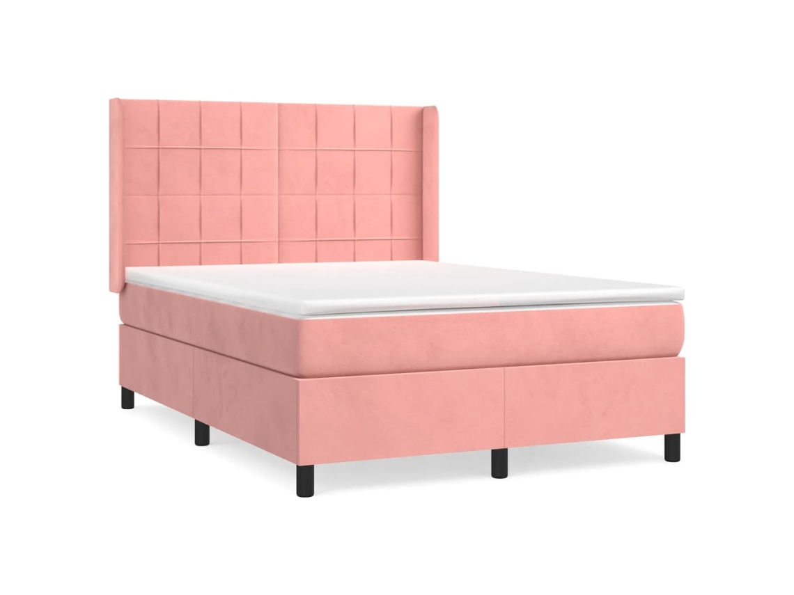 Box Spring Bed, Box Spring Beds Vidaxl Cor-de-rosa Veludo (140 X 190 Cm)